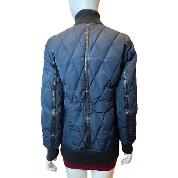 Michael Kors Womens Jacket Goose Down Insulated Quilted Full Zip Up Blue Size XS - Picture 2 of 11